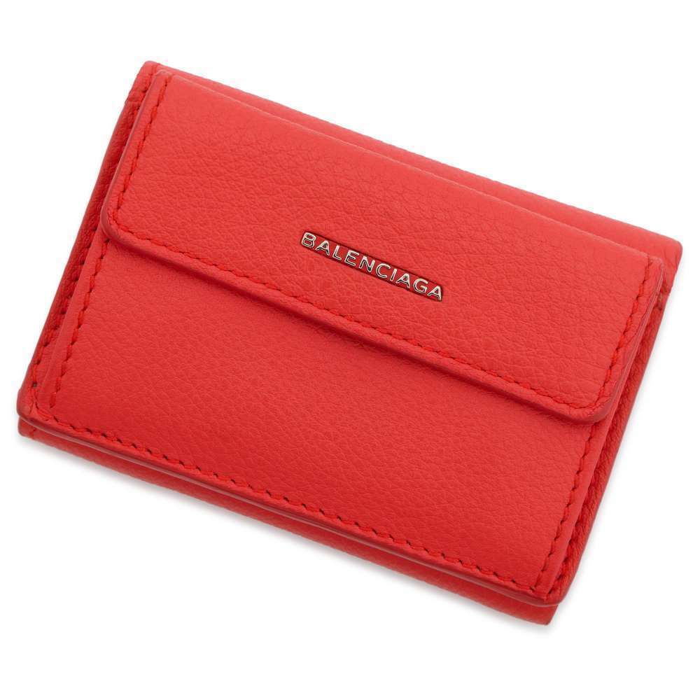 Balenciaga Essential Compact Leather Tri fold Wallet